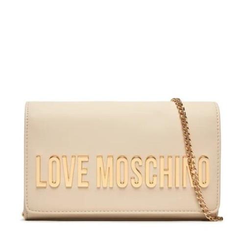 Grijze PU Leren Tas Love Moschino , White , Dames