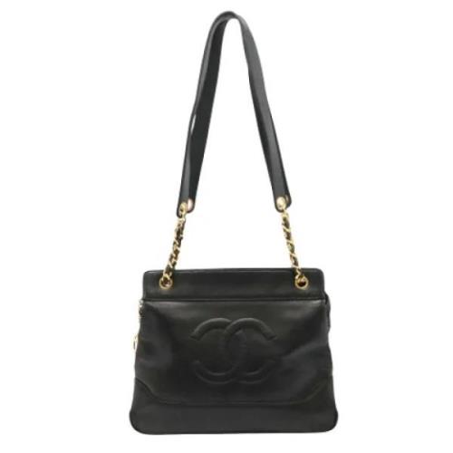 Pre-owned Leather totes Chanel Vintage , Black , Dames