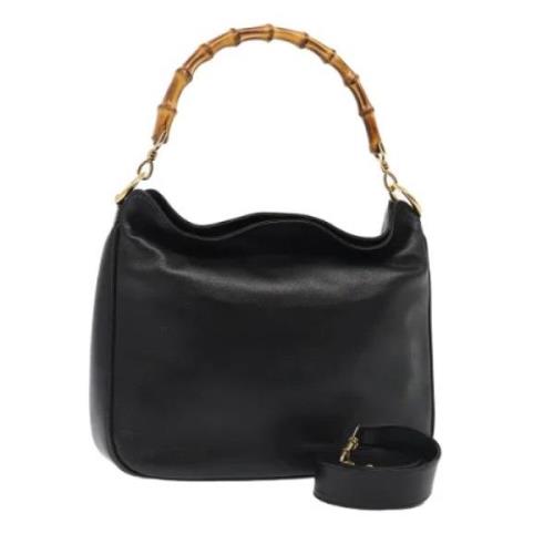 Pre-owned Leather handbags Gucci Vintage , Black , Dames