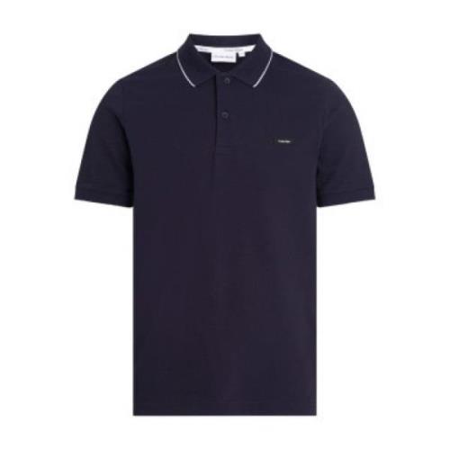 Stretch Pique Tipping Polo Blue Calvin Klein , Blue , Heren