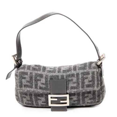 Pre-owned Canvas shoulder-bags Fendi Vintage , Gray , Dames