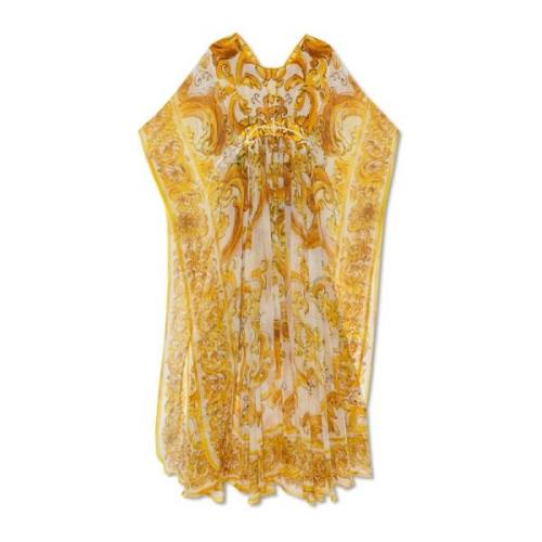 Jurk met Majolica-print Dolce & Gabbana , Yellow , Dames