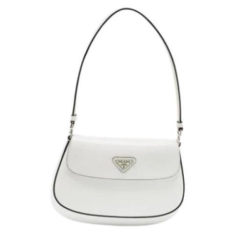 Pre-owned Leather shoulder-bags Prada Vintage , White , Dames