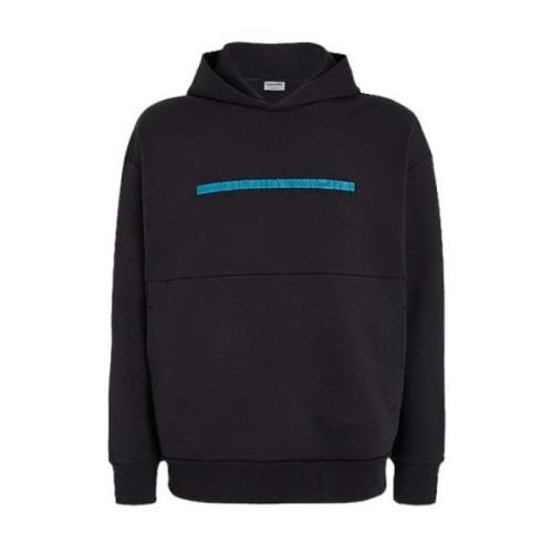 Hoodie met reliëflogo in Zwart Calvin Klein , Black , Heren