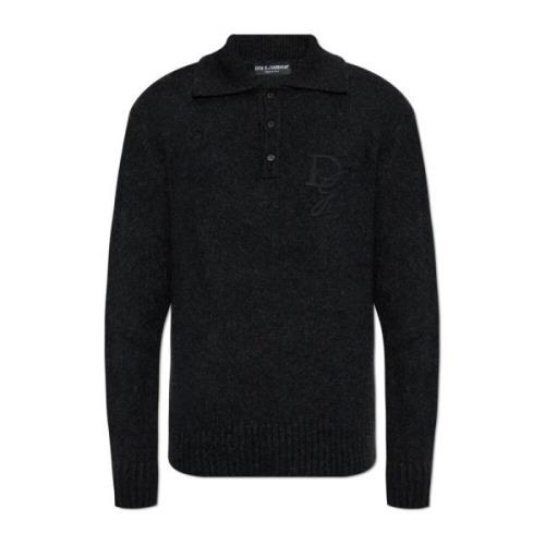 Polo sweater Dolce & Gabbana , Gray , Heren