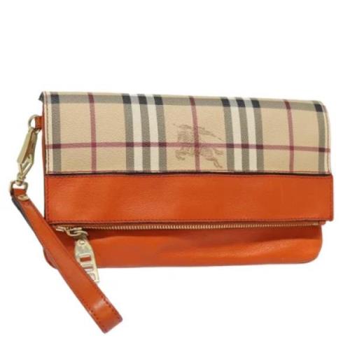 Pre-owned Leather clutches Burberry Vintage , Brown , Dames