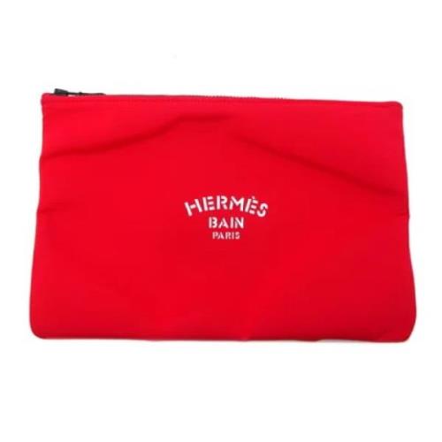 Pre-owned Cotton pouches Hermès Vintage , Red , Dames