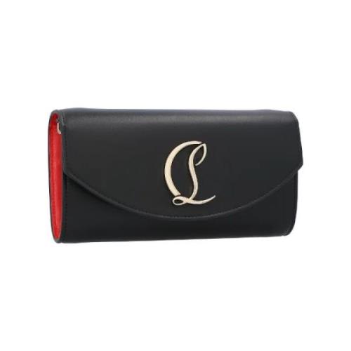 Pre-owned Leather clutches Christian Louboutin Pre-owned , Black , Dam...