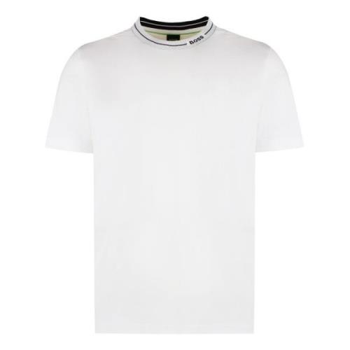 Katoenen Crew-neck Logo T-shirt Hugo Boss , White , Heren