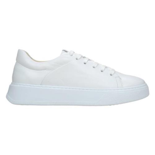 Witte lage sneakers voor dames gemaakt van hoogwaardig Italiaans echt ...