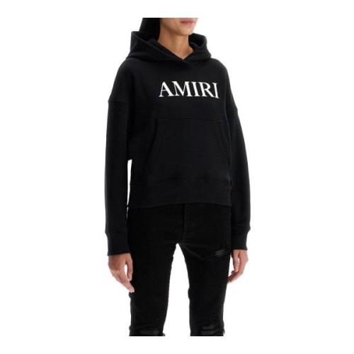 Hoodie met logo letters en kangoeroezak Amiri , Black , Dames