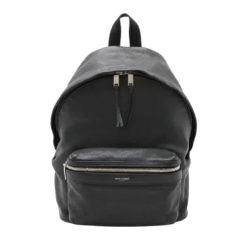 Pre-owned Leather backpacks Yves Saint Laurent Vintage , Black , Dames