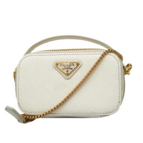 Pre-owned Leather prada-bags Prada Vintage , White , Dames