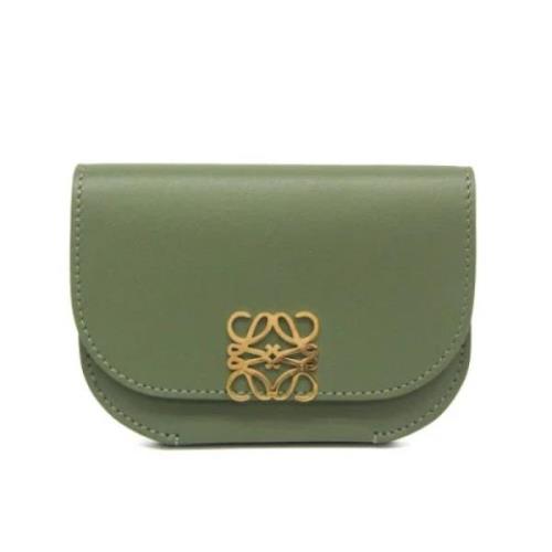 Pre-owned Leather wallets Loewe Pre-owned , Green , Dames