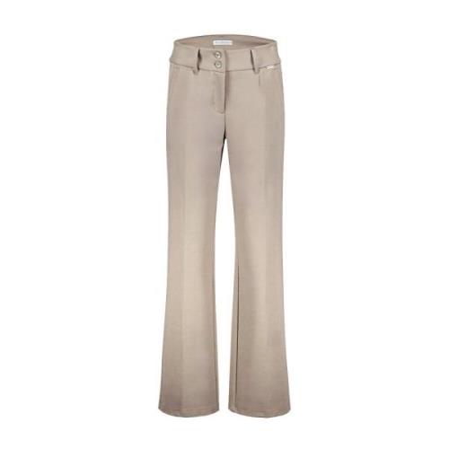 Beige broek met wijde tailleband Red Button , Beige , Dames