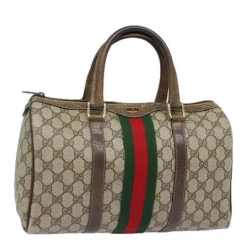 Pre-owned Leather handbags Gucci Vintage , Brown , Dames