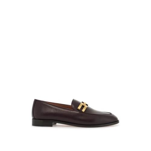 Gouden Ketting Leren Loafers Aquazzura , Purple , Dames