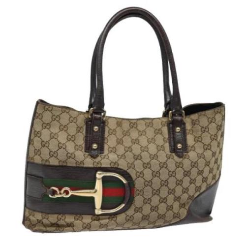 Pre-owned Canvas gucci-bags Gucci Vintage , Beige , Dames