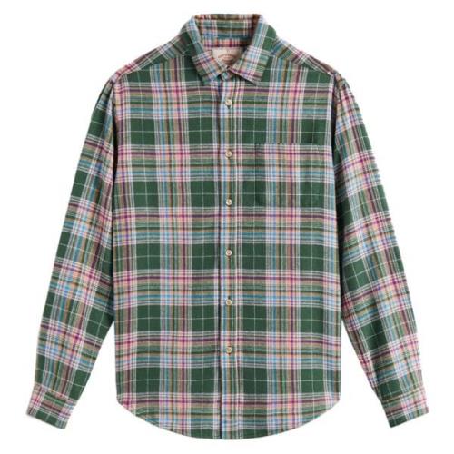 Groene Olissipo Overhemd met Lange Mouwen Portuguese Flannel , Multico...