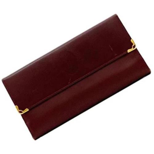 Pre-owned Leather wallets Cartier Vintage , Red , Dames