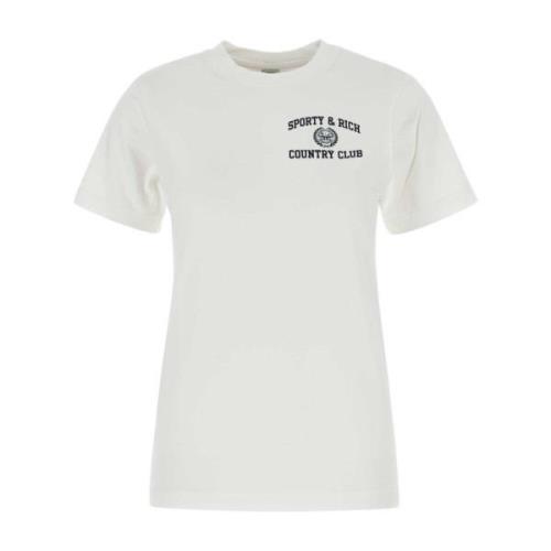 Klassiek Wit Katoenen T-shirt Sporty & Rich , White , Dames