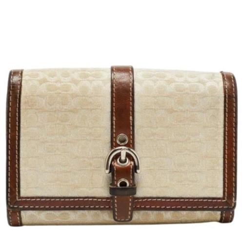 Pre-owned Leather wallets Coach Pre-owned , Beige , Dames