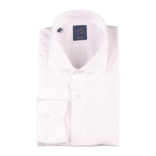 Witte Hals Shirt Barba , White , Heren