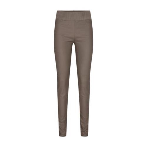 Gecoate Powerstretch Skinny Broek met Hoge Taille Freequent , Brown , ...