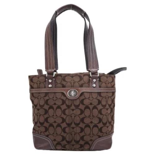 Pre-owned Coated canvas shoulder-bags Coach Pre-owned , Brown , Dames