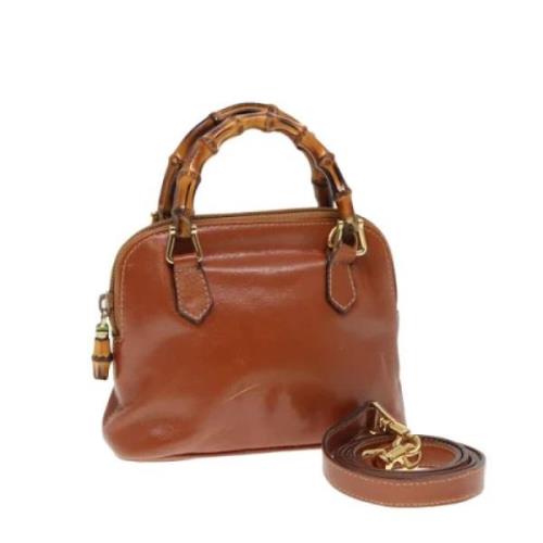 Pre-owned Leather gucci-bags Gucci Vintage , Brown , Dames