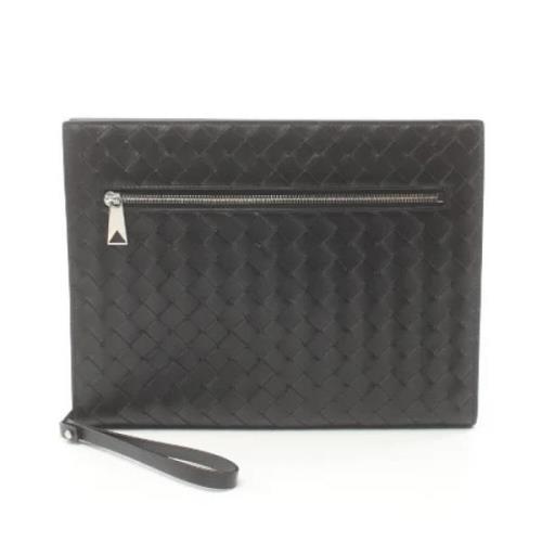 Pre-owned Leather clutches Bottega Veneta Vintage , Black , Dames