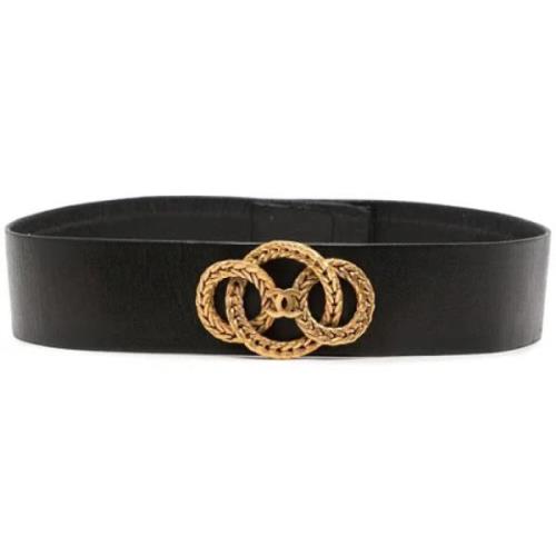 Pre-owned Leather belts Chanel Vintage , Black , Dames