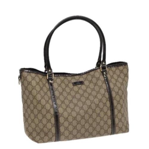 Pre-owned Leather totes Gucci Vintage , Beige , Dames