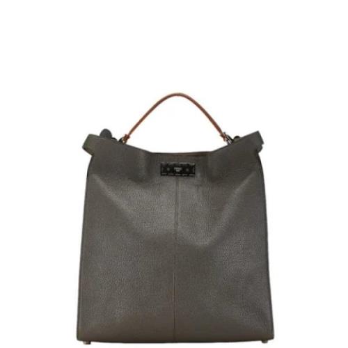 Pre-owned Leather fendi-bags Fendi Vintage , Gray , Dames