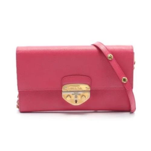 Pre-owned Leather wallets Prada Vintage , Pink , Dames