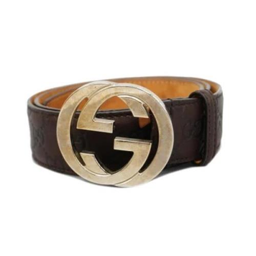 Pre-owned Leather belts Gucci Vintage , Brown , Heren