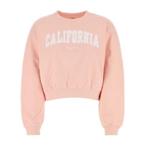 Zachte Roze Katoenen Sweatshirt Sporty & Rich , Pink , Dames