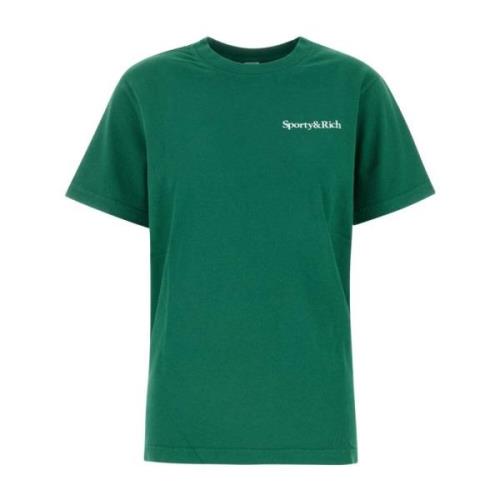 Stijlvol Groen Katoenen T-shirt Sporty & Rich , Green , Dames