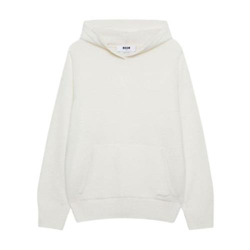 Witte Gebreide Trui Sweater Aw24 Msgm , White , Dames