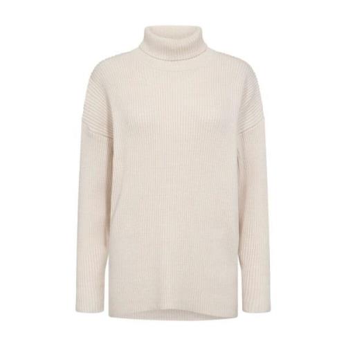 Beige Geribbelde Coltrui Soyaconcept , Beige , Dames