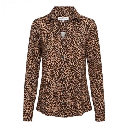 Dierenprint Blouse met Lange Mouwen &Co Woman , Brown , Dames