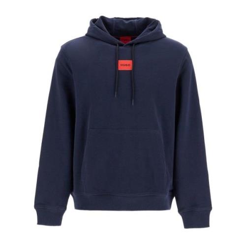 Geborduurde Logo Patch Hoodie Hugo Boss , Blue , Heren