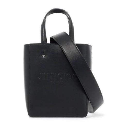 Geëtst Logo Leren Tote Tas Jimmy Choo , Black , Dames