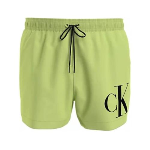 Trekkoord Zwemshort Lime Groen Calvin Klein , Green , Heren