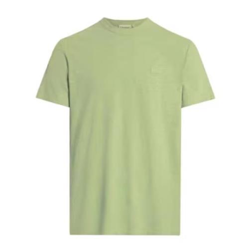 Groen Katoen Linnen T-Shirt Calvin Klein , Green , Heren