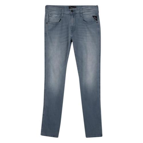 Denim Jeans in Klassieke Stijl Replay , Gray , Heren