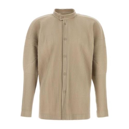 Cappuccino Polyester Shirt Issey Miyake , Beige , Heren