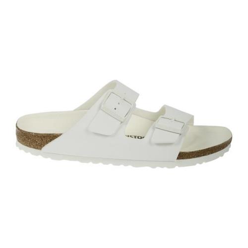 Witte Nubuck Sandaal met Verstelbare Sluiting Birkenstock , White , He...