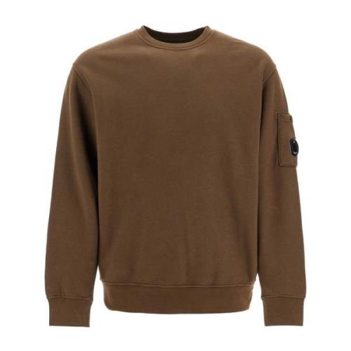 Geborsteld Katoenen Crewneck Sweatshirt C.p. Company , Green , Heren