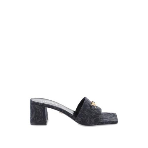 Barocco Medusa '95 Jacquard Mules Versace , Black , Dames